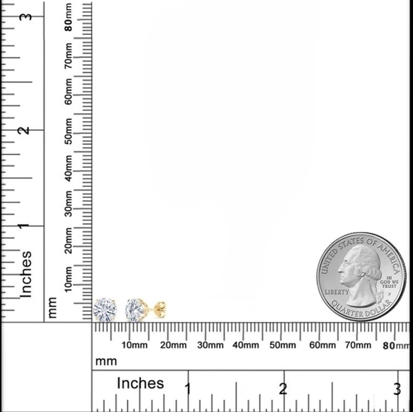 CERTIFIED 14K Yellow Gold 2ct Diamond Stud Earrings Moissanite Charles Colvard - Picture 4 of 5